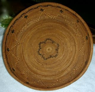 Antique Large Northern California Native American Mission Indian Basket 11 1/2 