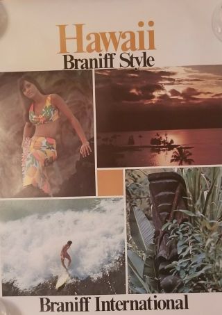 Braniff Airlines Poster Hawaii