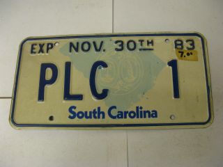 1983 83 South Carolina Sc License Plate Vanity Plc 1