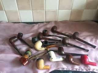 A Large Selection Of Smoking Pipes In Need Of Restoration Or For Spare Parts
