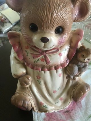 Vintage Teddy Bear Cookie Treat Jar Ceramic Made In Japan
