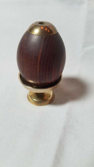 Vintage Van Cort Brass Wood Egg Shaped Kaleidoscope Usa With Hosley Brass Stand
