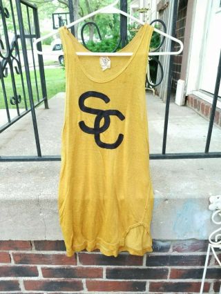 Vintage 1940s 50s S.  C.  Basketball Jersey Thin Knit Mesh Size 36