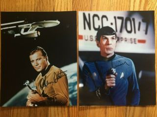 Autographed 8x10 Photos Of William Shatner And Leonard Nimoy