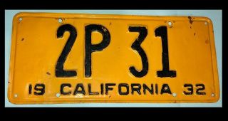 1932 California License Plate - 2p 31