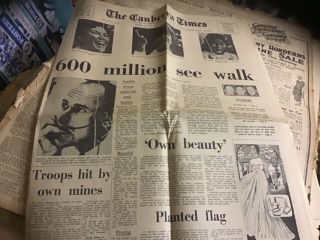 Old July 22 1969 Canberra Times Moon Landing Apollo 11 Rare Complete Newspaper