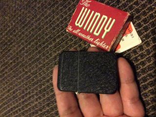 Wwii Black Crackle Lighter With Box
