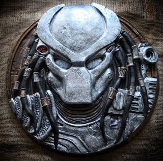 Pred - Head - Predator Wall - Plaque Avp Hand Made,  Fan Art Unnoficial.  Alien Gift