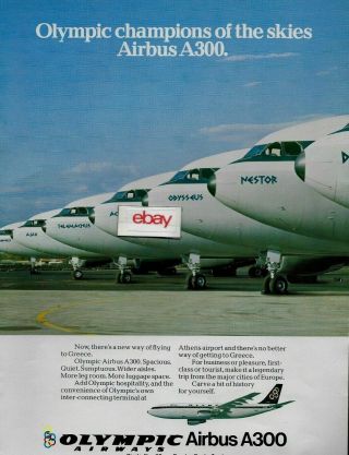 Olympic Airways Airbus A300 1981 Nestor Odysseus Achilleus Ajax Telemachus Ad