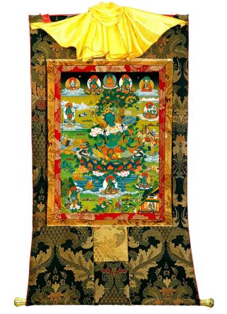 50inch Tibet Thangka Painting Buddhist Savior Goddess Green Tara &compassionate