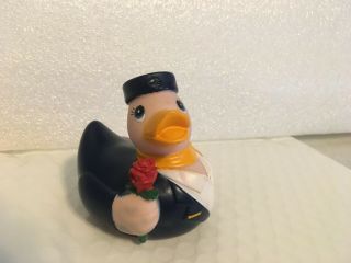 Lufthansa Airlines Rubber Duck Flight Attendant With Red Rose