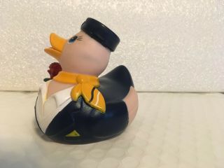 Lufthansa Airlines Rubber Duck Flight Attendant with Red Rose 3