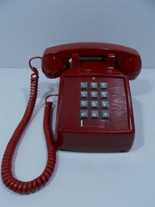 Vtg.  Retro Red Cortelco Push Button Telephone Aka Bat Phone Presidential Hotline