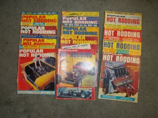 12 Vintage Popular Hot Rodding Magazines - 1965 - Complete Year - Vg Cond.