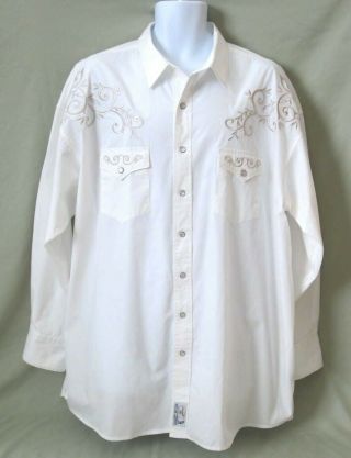 Panhandle Slim Men’s 2xl Shirt Western White Long Sleeve " Retro Western Wear "
