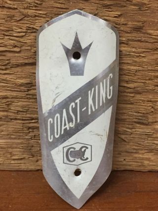Vintage Coast King Bicycle Head Badge Emblem - Coast To Coast Stores