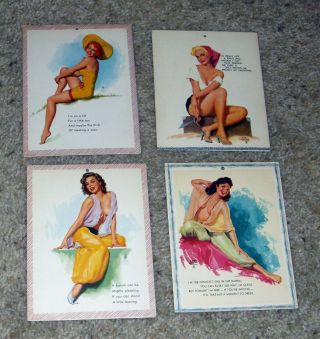 1950s 4 Diff Pin Up Girl Calendar Tops By Earl Moran 183