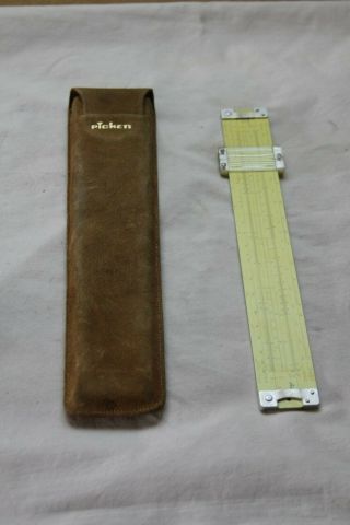 Vintage Pickett Model N - 500 - Es Hi Log/log Slide Rule With Leather Hard Case