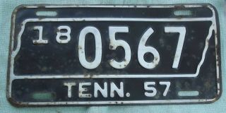 1957 Tennessee License Plate Tag [18 - 0567 Tenn.  57] Dyer County Tn