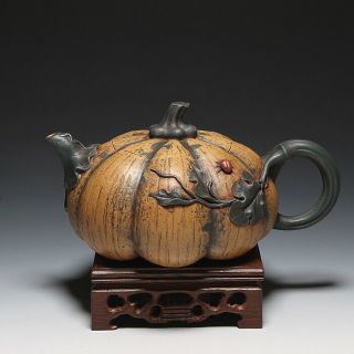 Oldzisha - Rare China Yixing Zisha Old 500cc " Pumpkin " Teapot By Master Jiangrong
