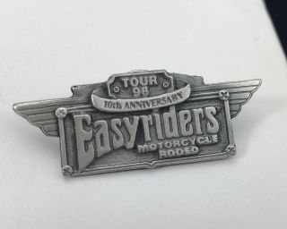 Easyrider 10th Anniversary Tour 1996 Motorcycle Rodeo Push Pin Lapel