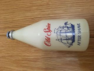 Vintage 1980s Old Spice After Shave 6 3/8 Oz Glass Bottle Shulton Star On Cap