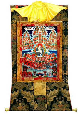 50 " Tibet Thangka Painting Buddhist Joyul School Machig Labdron On Refuge Field