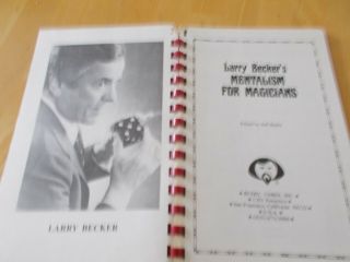 Larry Becker ' s Mentalism for Magicians Softcover 1981 2