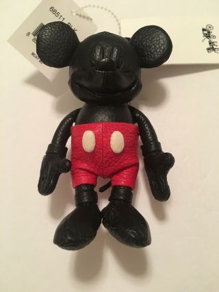 Coach Mickey Mouse Leather Bag Charm Doll Key Fob Disney Ltd Edition Nwt
