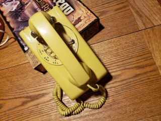 Vintage Western Electric Yellow Wall Mount Rotary Dial Telephone - 554bmp - 1983