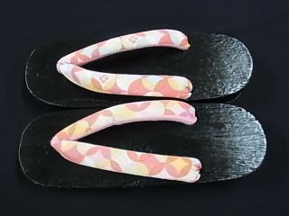 JAPANESE Kimono Woman WOOD Zori Geta Sandals FLOWER LL (25.  5 - 26.  5cm) B2 2