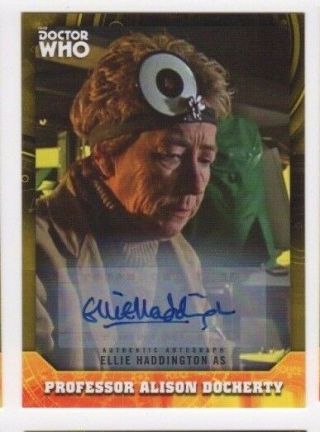 2017 Doctor Who Signature Series Autograph Ellie Haddington Yellow 24/25
