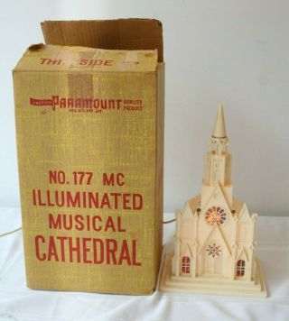 Vintage Raylite Illuminated Musical Cathedral Christmas Decoration No.  177 Mc