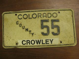 Colorado Co License Plate Crowley County 55