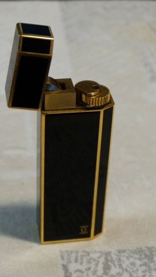 Authentic Cartier Lacquer Pentagon 5 - Sided Short Lighter Black
