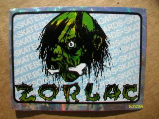 Rare Vintage Zorlac Skateboard Zombie Prism Vending Machine Sticker