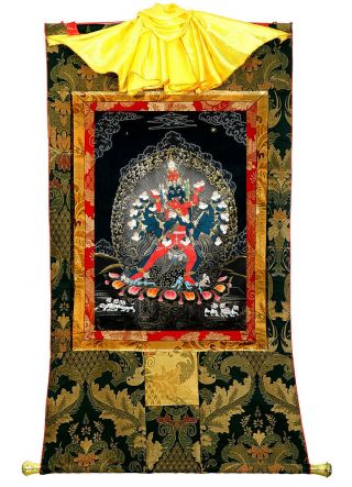 50inch Yungdrung Bon Religion Thangka Painting Great King Magyu Sangchog Gyalpo