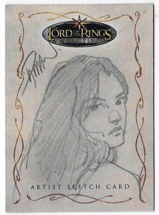Lord Of The Rings Topps Evolution Sketch Card Dave Dorman Arwen