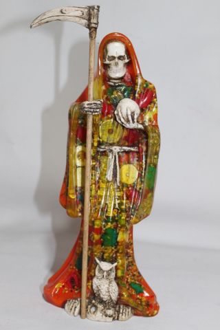 566 Statue Semillas Santa Muerte Transparente Orange 12 " Seeds Holy Death