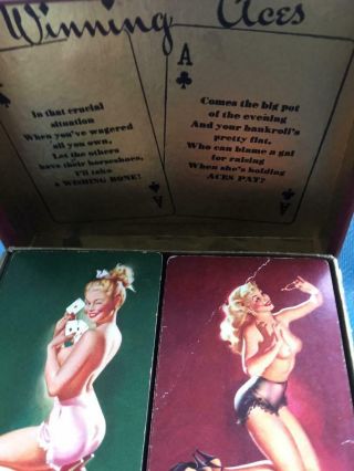 playing cards,  Winning Aces,  2 pinup girls,  1950 ' s, 3