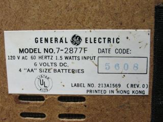 GE General Electric Portable Radio AM/FM 2 - Way Power Model 7 - 2877F Solid State 7