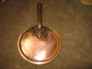Antique Vintage Copper Pot Pan Professional Cookware FRANCE Iron Handle w Lid 6 