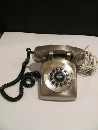 Vintage Silver Crosley Telephone Model Cr - 58 Push Button Desk Phone 2003