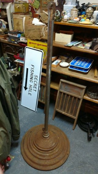 Antique Vintage Cast Iron Footed Base Fan Office Display Stand.