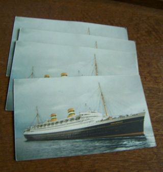 Holland - American Line - 4 - Color Postcards - Unposted - All Same - S S Nieuw Amsterdam