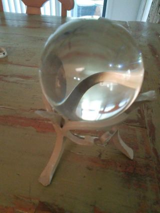 Ship From Usa Large Crystal Ball With Metal Stand