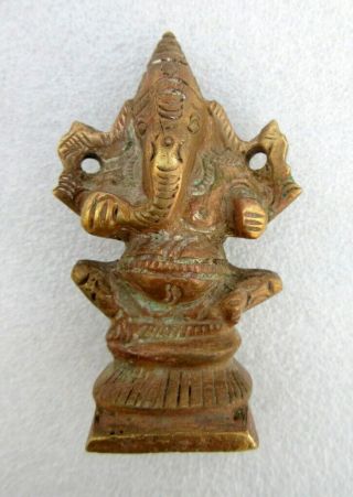 Vintage Old Hand Crafted Brass Hindu God Ganesha Figurine Statue,  Collectible