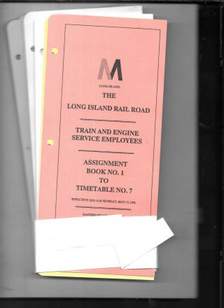 1993 Employee Assignment Book Timetable Long Island Lirr Railroad 200,  Pgs