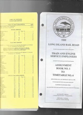 1999 Employee Assignment Book Timetable Long Island Lirr Railroad 200,  Pgs