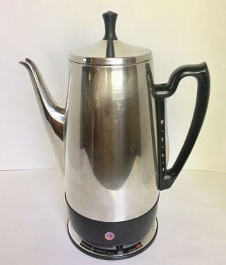 Vintage General Electric Immersible 10 Cup All Stainless Steel Percolator Model